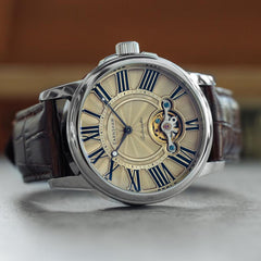 Earnshaw MARYLEBONE Automatic Cream Round Dial Men's Watch - ES-8196-05
