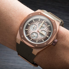 Earnshaw Bessemer Calendar Multifunction Brown Round Luminous Hands Dial Men's Watch - ES-8253-03