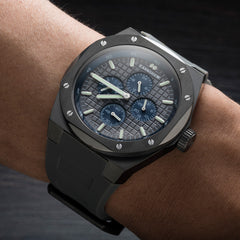 Earnshaw Bessemer Calendar Multifunction Grey Round Luminous Hands Dial Men's Watch - ES-8253-04