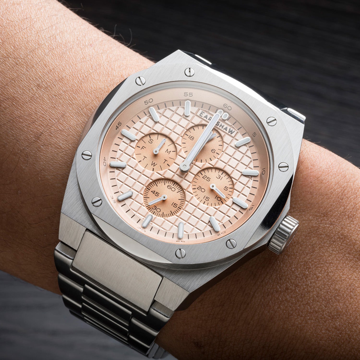 Earnshaw Bessemer Calendar Multifunction Rose Gold Round Luminous Hands Dial Men's Watch - ES-8253-22