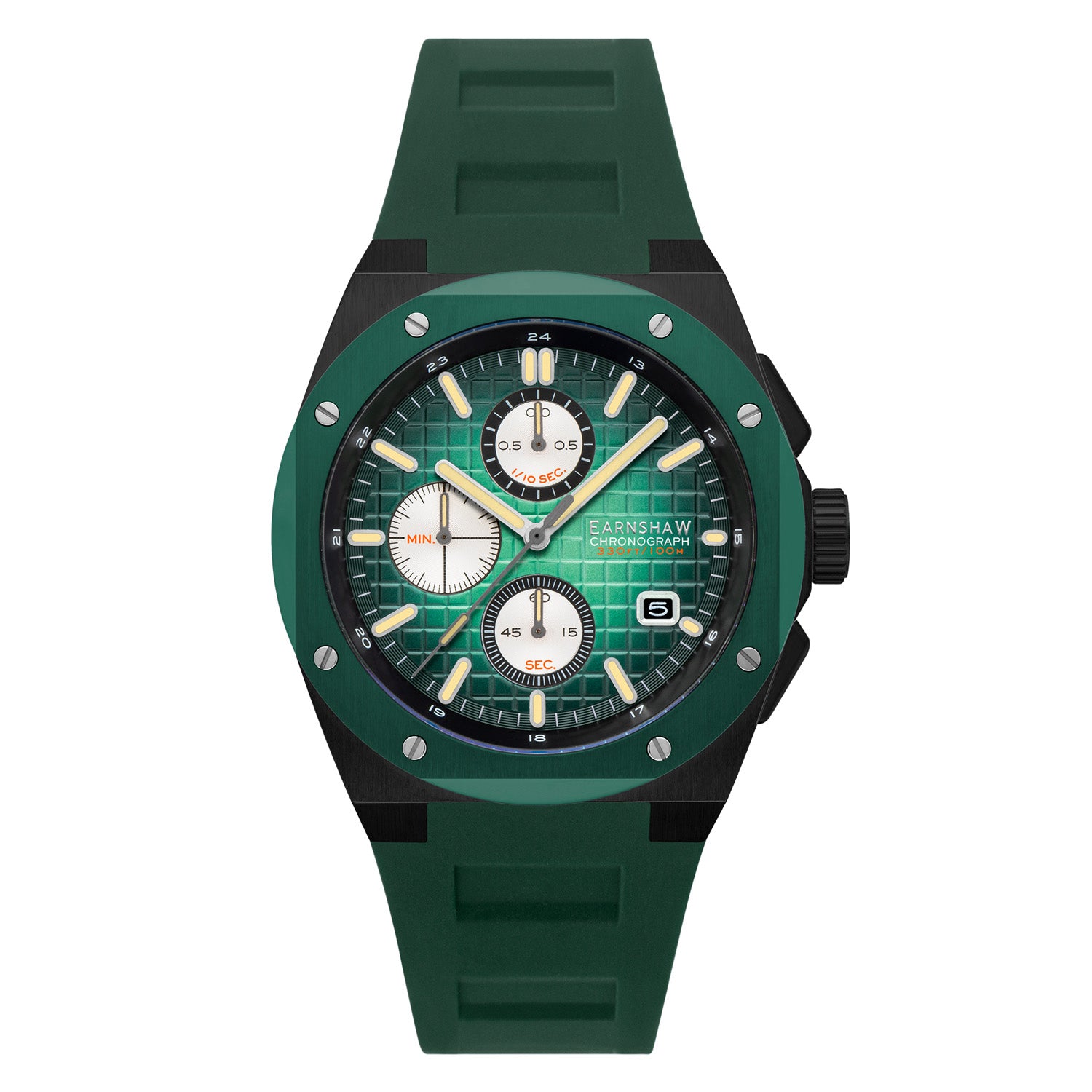 Earnshaw Bessemer Chronograph Green Round Luminous Hands Dial Men's Watch - ES-8254-01