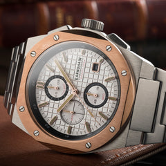 Earnshaw Bessemer Chronograph White Round Luminous Hands Dial Men's Watch - ES-8254-22