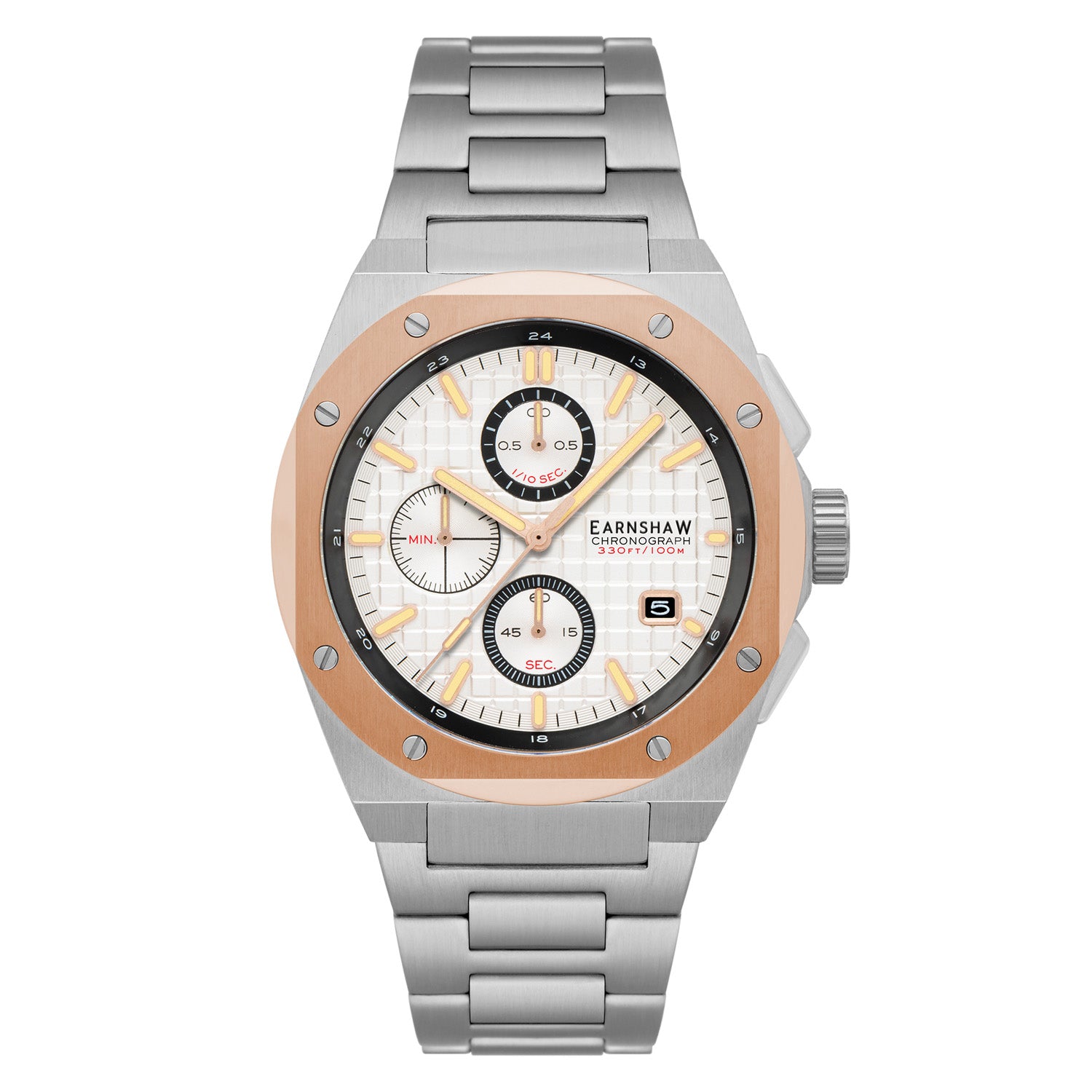 Earnshaw Bessemer Chronograph White Round Luminous Hands Dial Men's Watch - ES-8254-22