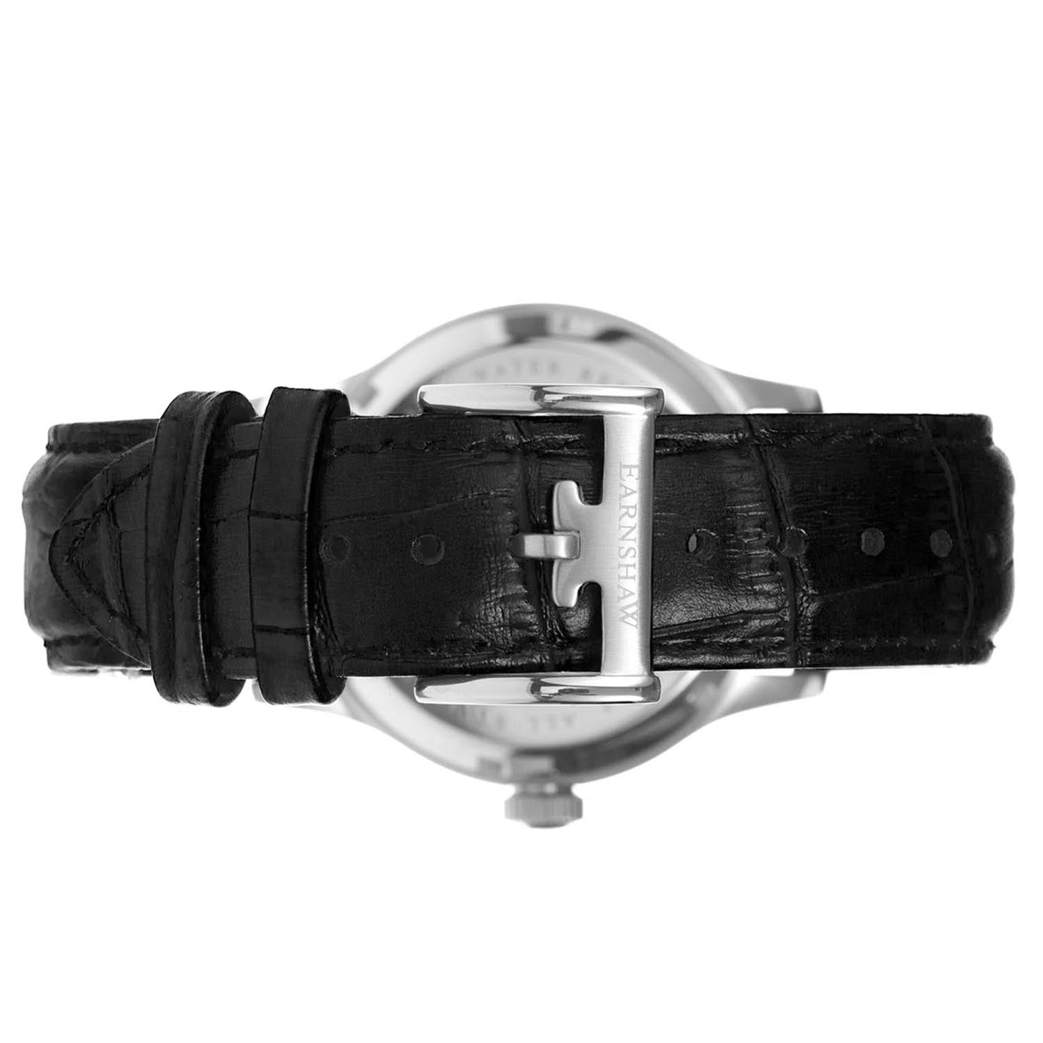 Earnshaw BAUER Automatic Black Round Dial Men's Watch - ES-8801-01