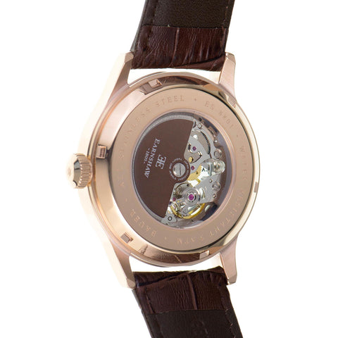 EARNSHAW BAUER Automatic Skeleton Round Dial Men's Watch- ES-8801-02