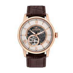EARNSHAW BAUER Automatic Skeleton Silver Round Dial Men's Watch- ES-8802-04