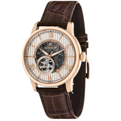 EARNSHAW BAUER Automatic Skeleton Silver Round Dial Men's Watch- ES-8802-04