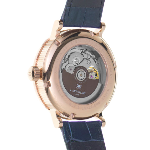 EARNSHAW BEAUFORT Automatic Skeleton Blue Round Dial Men's Watch- ES-8806-03