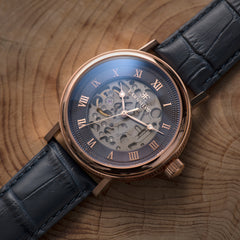 EARNSHAW BEAUFORT Automatic Skeleton Blue Round Dial Men's Watch- ES-8806-03