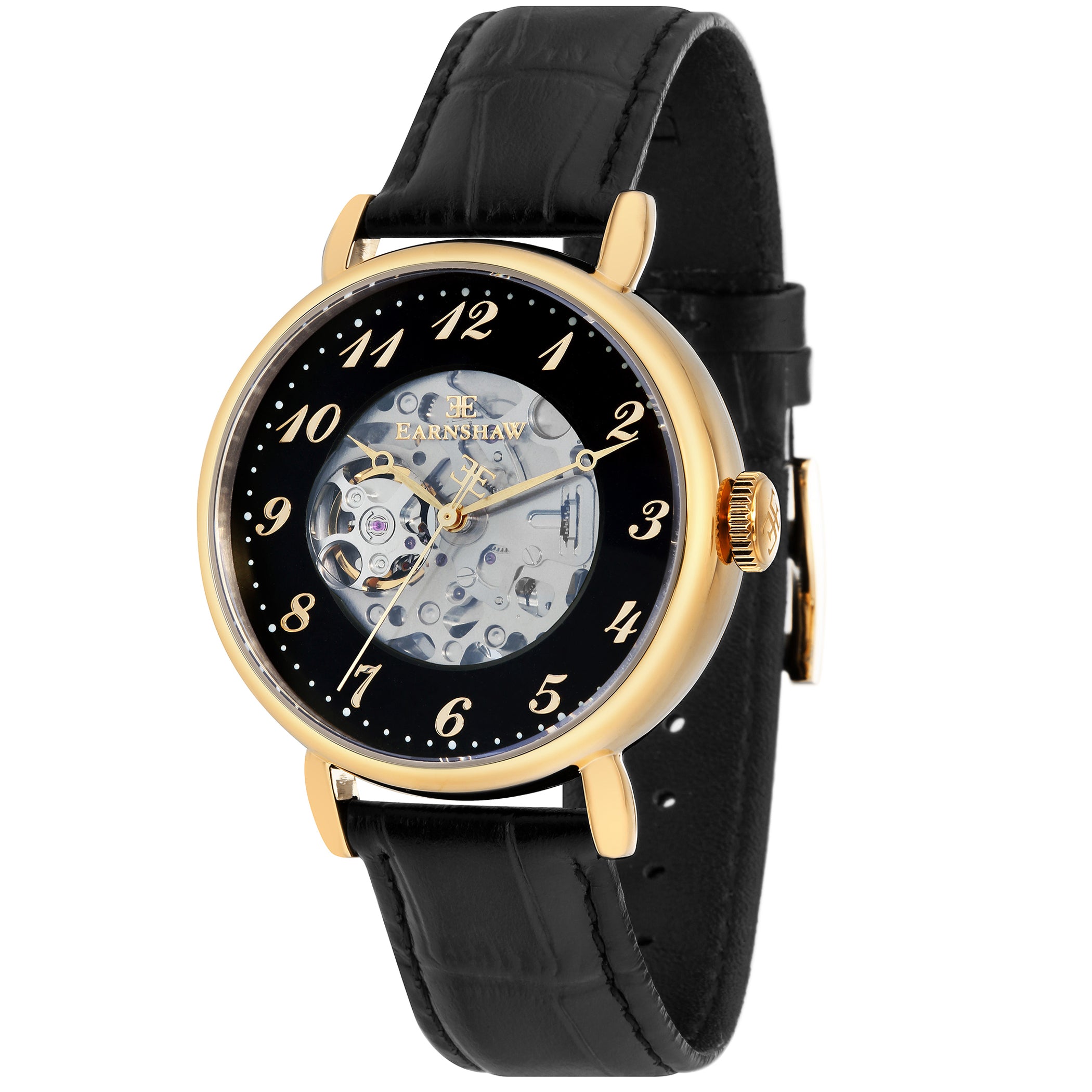 EARNSHAW PRECISTO GRAND LEGACY Automatic Skeleton Black Round Dial Men's Watch- ES-8810-04