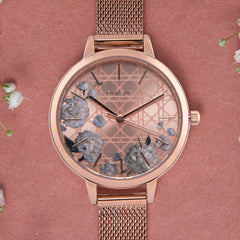 Oui & Me Fleurette Analogue Pink Round Dial Women's Watch- ME010105