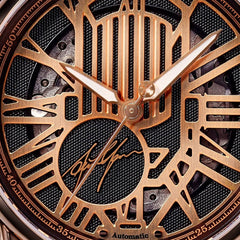 ARIES GOLD Aaron Yan Limited Edition Automatic Skeleton Watch with Sapphire Glass For Men- AAYAN1120 RG-BKRG