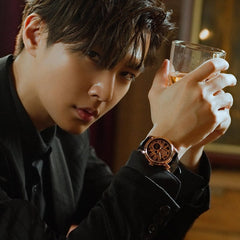 ARIES GOLD Aaron Yan Limited Edition Automatic Skeleton Watch with Sapphire Glass For Men- AAYAN1120 RG-BKRG
