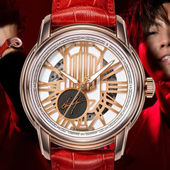 ARIES GOLD Aaron Yan Limited Edition Automatic Skeleton Watch with Sapphire Glass For Men- AAYAN1120 RG-WRG-R