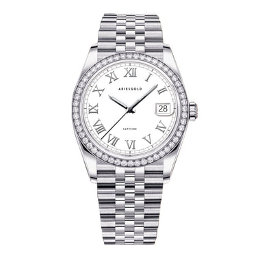 ARIES GOLD Heritage Crystals Watch with Sapphire Glass For Women- B 1069 S-RW