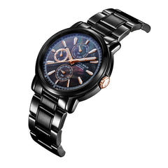 ARIES GOLD Contender Multifunction MOP Dial Watch with Sapphire Glass For Women- B 7302 BKR-BKRG