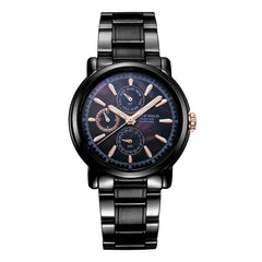 ARIES GOLD Contender Multifunction MOP Dial Watch with Sapphire Glass For Women- B 7302 BKR-BKRG