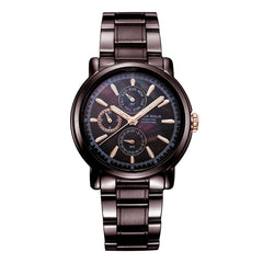 ARIES GOLD Contender Multifunction MOP Dial Watch with Sapphire Glass For Women- B 7302 CF-BKRG