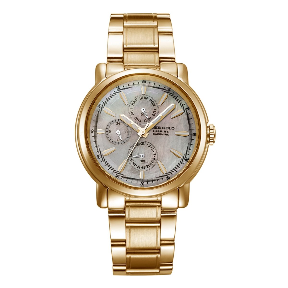 ARIES GOLD Contender Multifunction Watch with Sapphire Glass For Women- B 7302 G-MOP