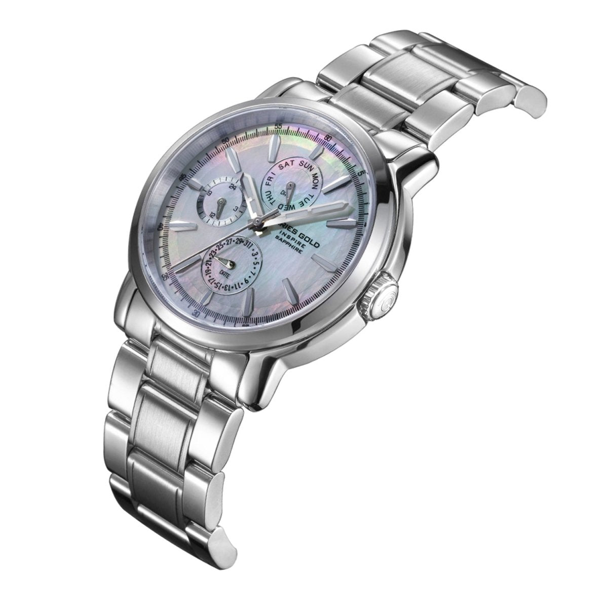 ARIES GOLD Contender Multifunction Watch with Sapphire Glass For Women- B 7302 S-MOP