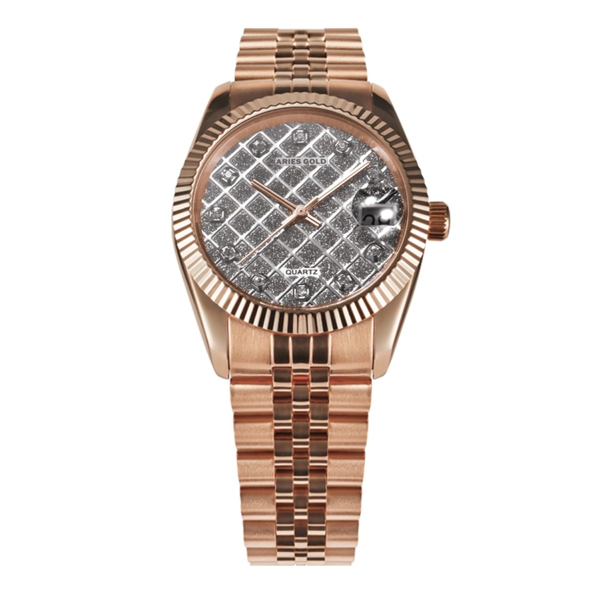 ARIES GOLD Heritage Swiss Quartz Crystals Watch with Sapphire Glass For Women- B R68Q FRD-STAR