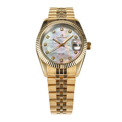 ARIES GOLD Heritage Swiss Quartz Crystals Watch with Sapphire Glass For Women- B R68Q G-MOP