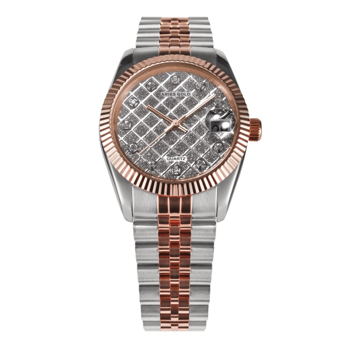 ARIES GOLD Heritage Swiss Quartz Crystals Watch with Sapphire Glass For Women- B R68Q RD-STAR