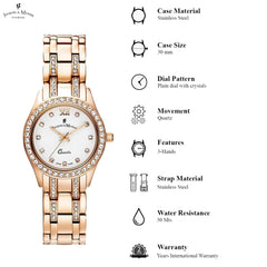 JACQUES DU MANOIR Royal Swiss Made Analogue White Round Dial Women's Watch- BAG.03
