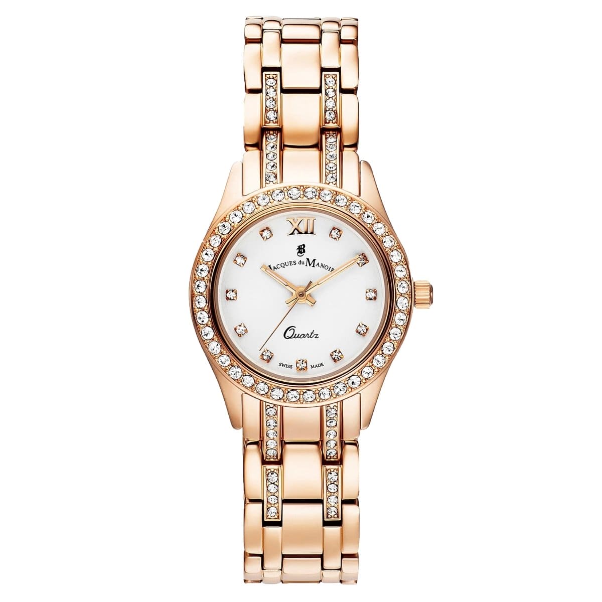 JACQUES DU MANOIR Royal Swiss Made Analogue White Round Dial Women's Watch- BAG.03