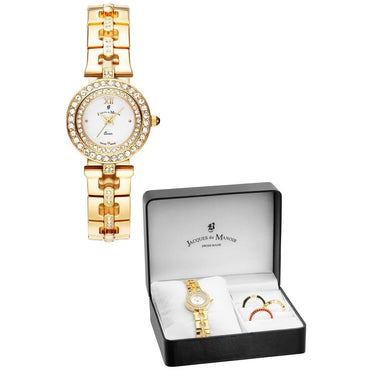 Jacques Du Manoir Royal Swiss Made Analogue White Round Dial Women's Watch With Gift Set  - BAG.11