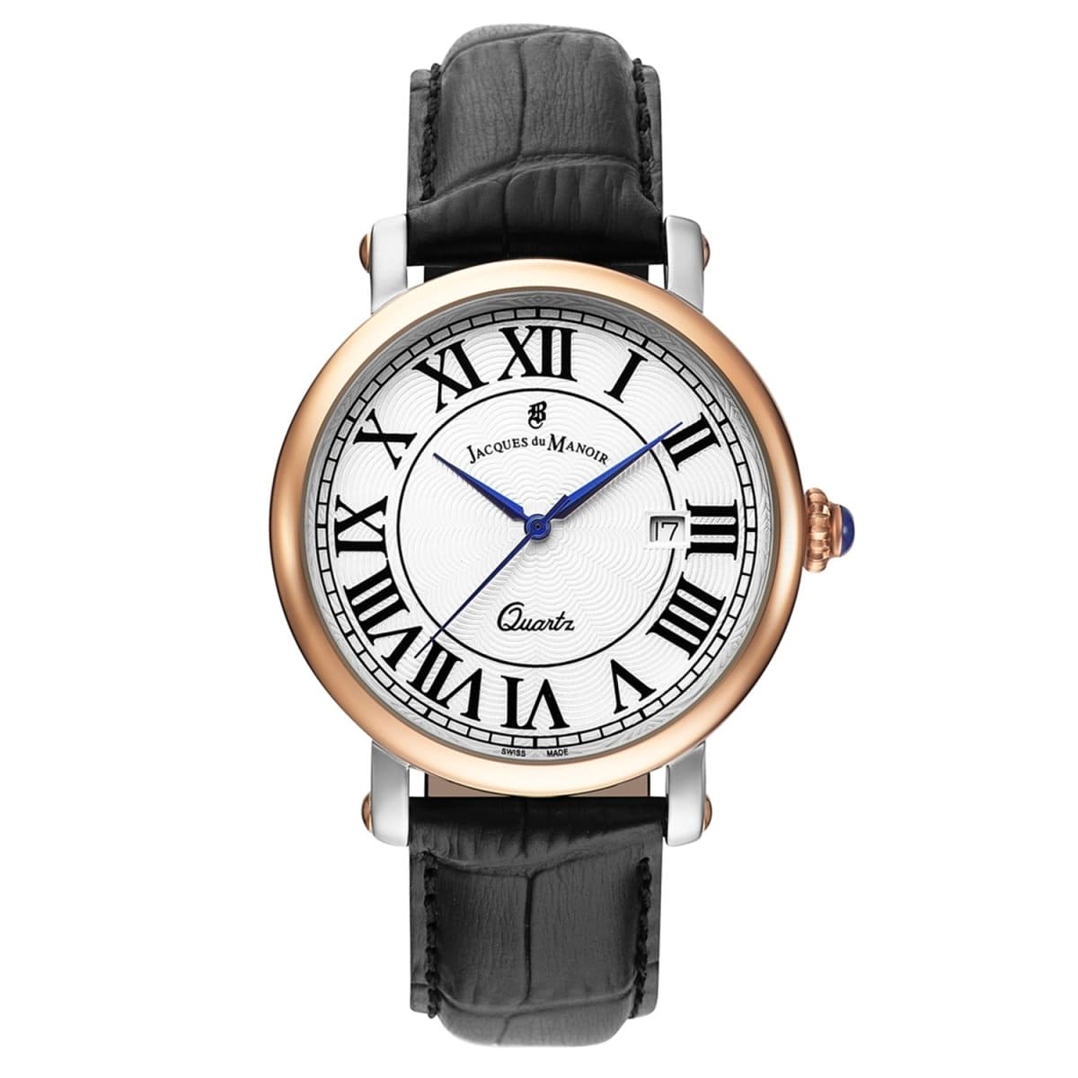 JACQUES DU MANOIR Casanova Swiss Made Analogue Silver Round Dial Men's Watch- CAR.3