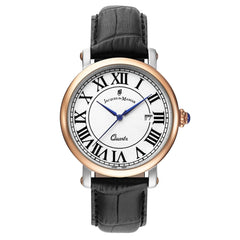 JACQUES DU MANOIR Casanova Swiss Made Analogue Silver Round Dial Men's Watch- CAR.3