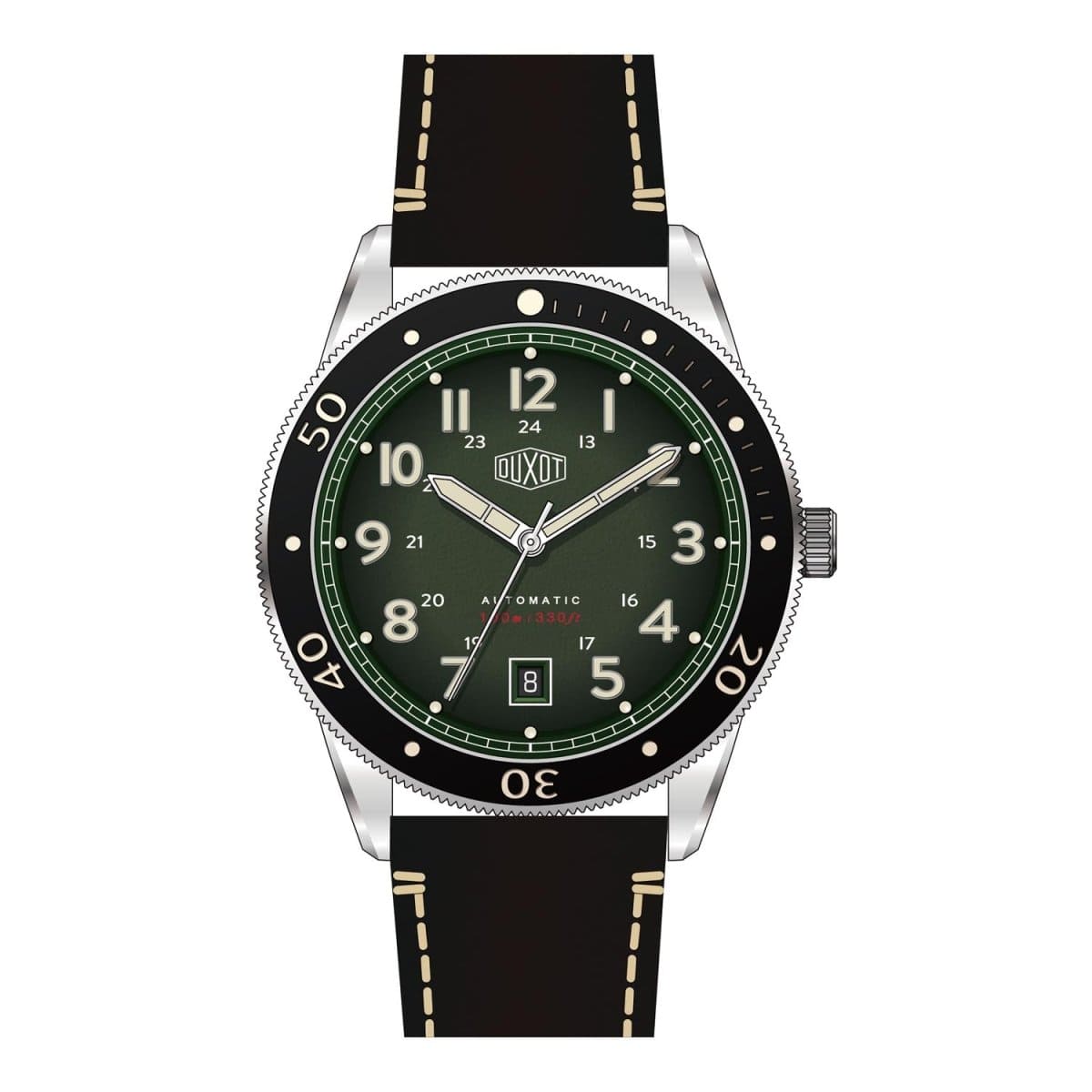 Duxot Velocita Automatic Green Round Dial Men's Watch - DX-2014-01