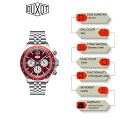Duxot Accelero Mechanical Red Round Dial Men's Watch - DX-2018-55