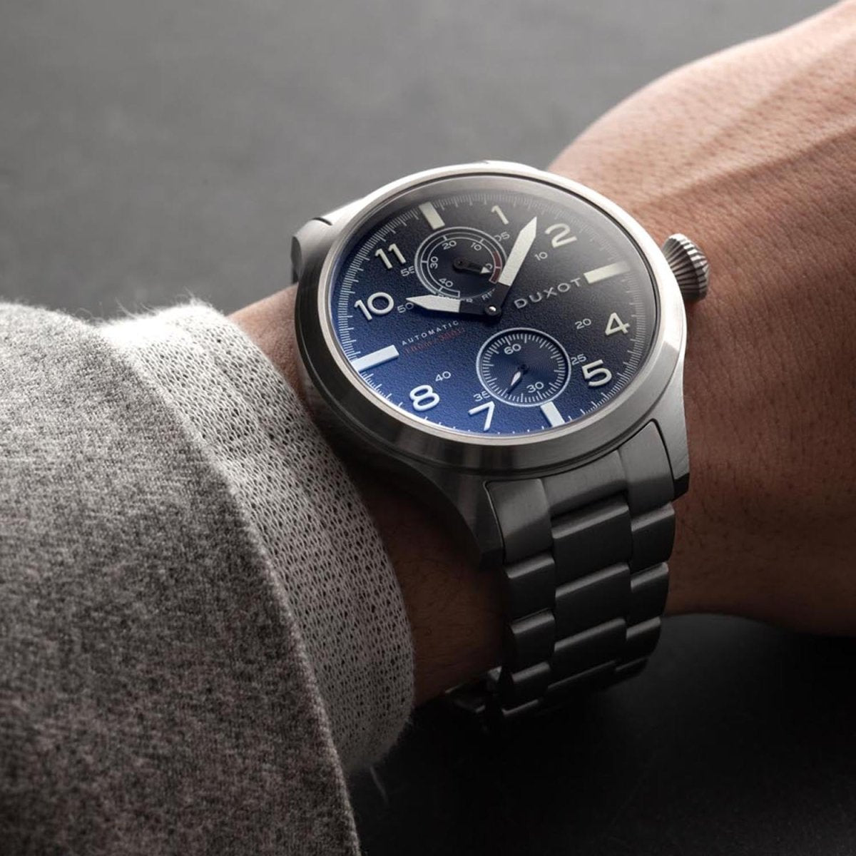 Duxot Altius Mechanical Automatic Blue Round Dial Men's Watch - DX-2020-22