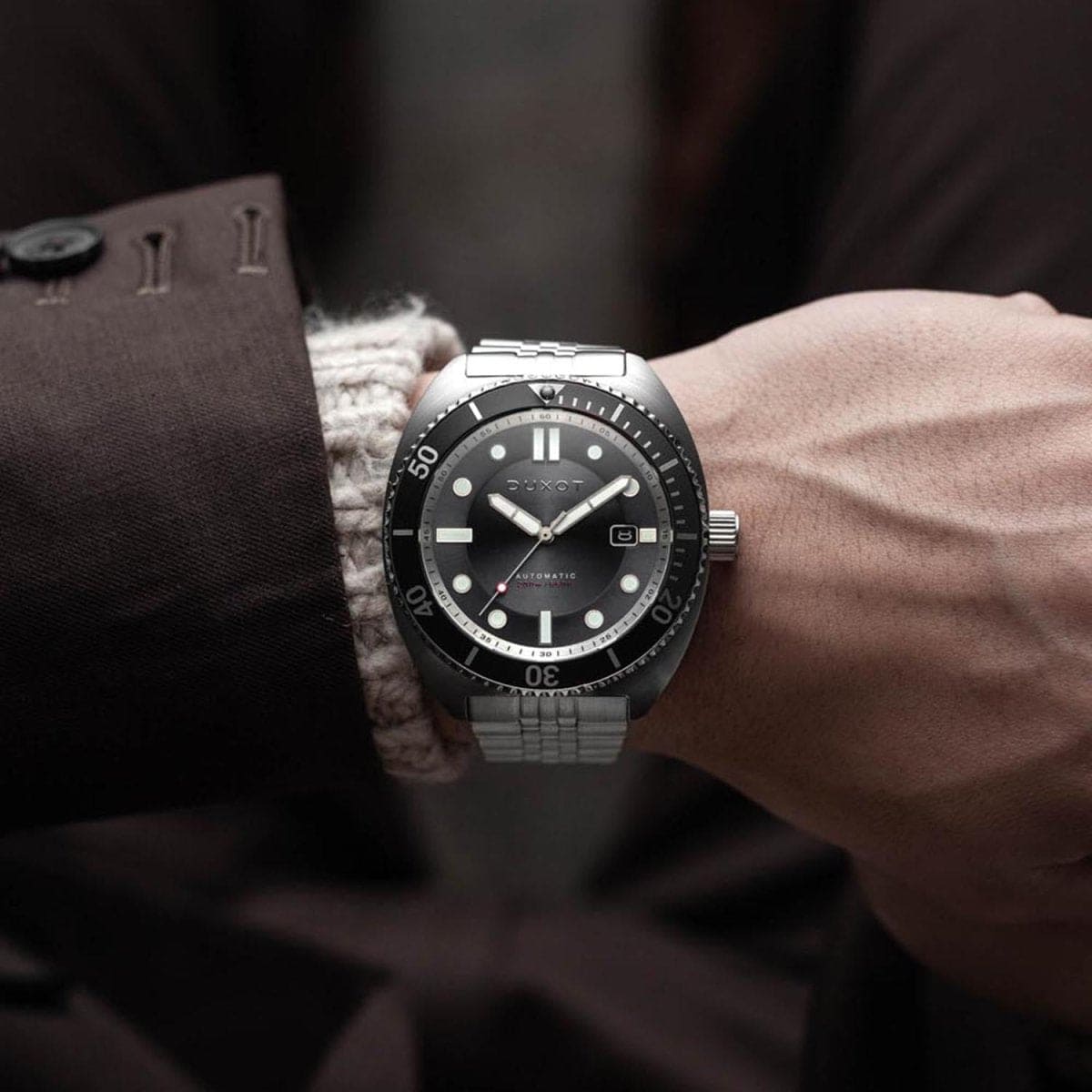 Duxot Tortuga Automatic Black Round Dial Men's Watch - DX-2026-11