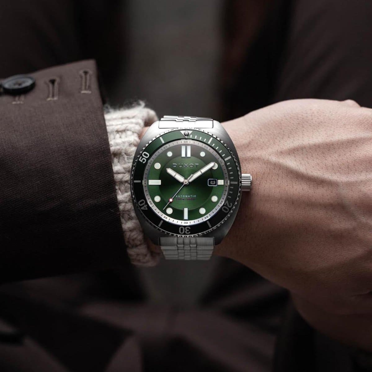 Duxot Tortuga Automatic Green Round Dial Men's Watch - DX-2026-22