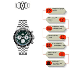 Duxot Accelero Chronograph Green Round Dial Men's Watch - DX-2028-11