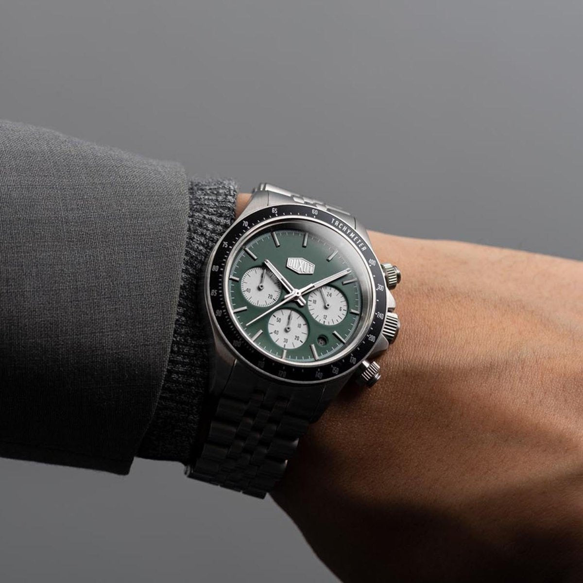 Duxot Accelero Chronograph Green Round Dial Men's Watch - DX-2028-11