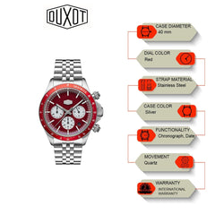 Duxot Accelero Chronograph Red Round Dial Men's Watch - DX-2028-22