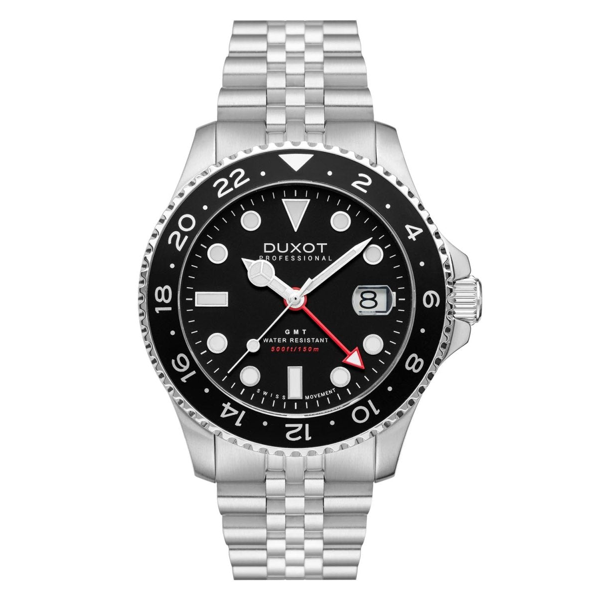 Duxot Altlantica GMT Black Round Dial Men's Watch - DX-2034-11