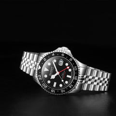 Duxot Altlantica GMT Black Round Dial Men's Watch - DX-2034-11