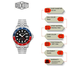 Duxot Altlantica GTM Black Round Dial Men's Watch - DX-2034-22