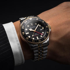 Duxot Altlantica GTM Black Round Dial Men's Watch - DX-2034-44