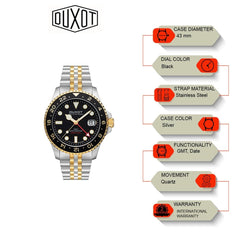 Duxot Altlantica GTM Black Round Dial Men's Watch - DX-2034-44