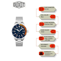 Duxot Mergulho Automatic Blue Round Dial Men's Watch - DX-2035-22