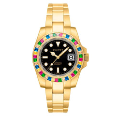 Duxot Atlantica Limited Edition Automatic Black Round Dial Men's Watch - DX-2047-66