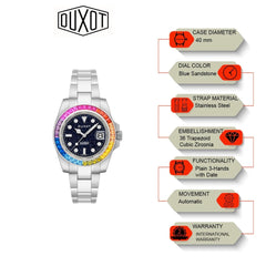 Duxot Atlantica Limited Edition Automatic Blue Round Dial Men's Watch - DX-2047-EE