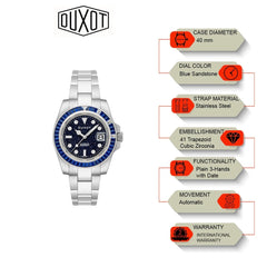 Duxot Atlantica Limited Edition Automatic Blue Round Dial Men's Watch - DX-2047-FF