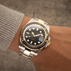 Duxot Atlantica Limited Edition Automatic Black Round Dial Men's Watch - DX-2047-GG